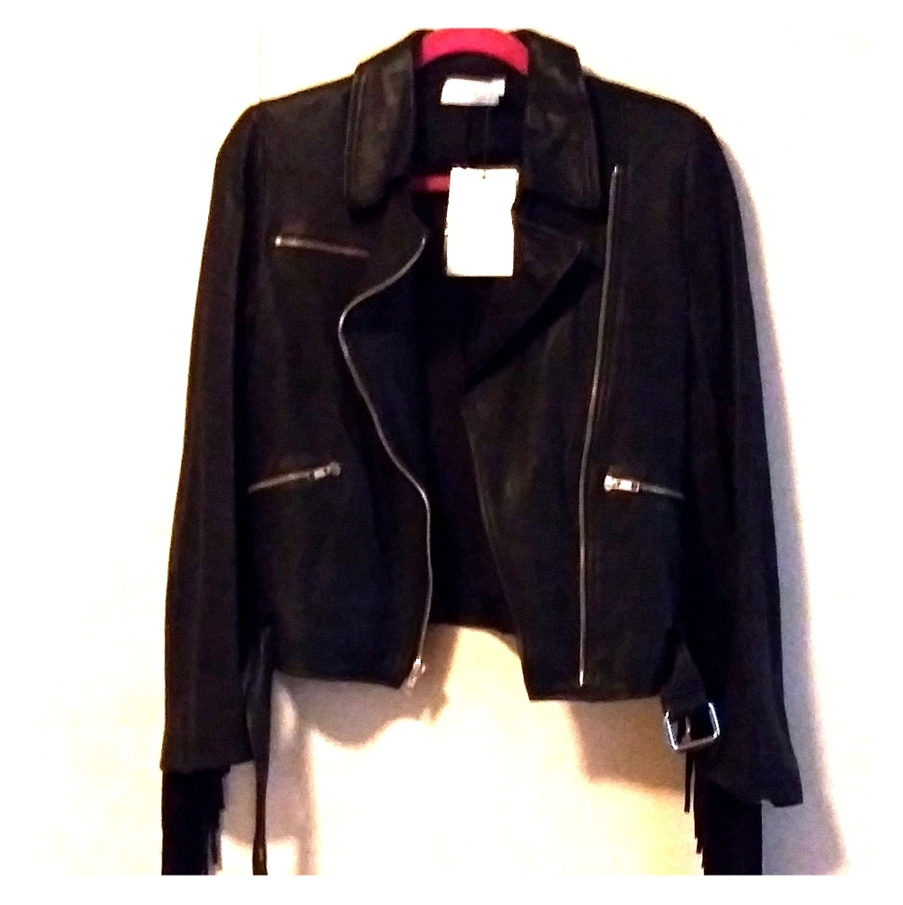ALC Leather Fringe Jacket